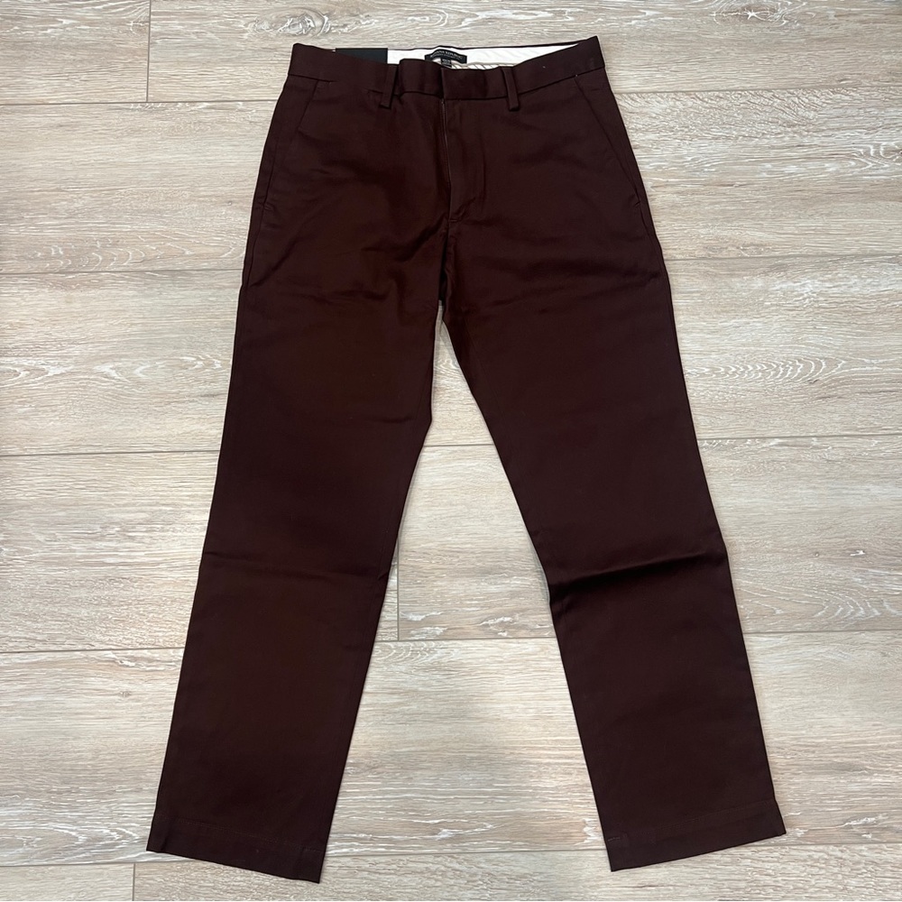 NWT Banana Republic Straight Fit Chino Mens Maroon red Pants 30x30